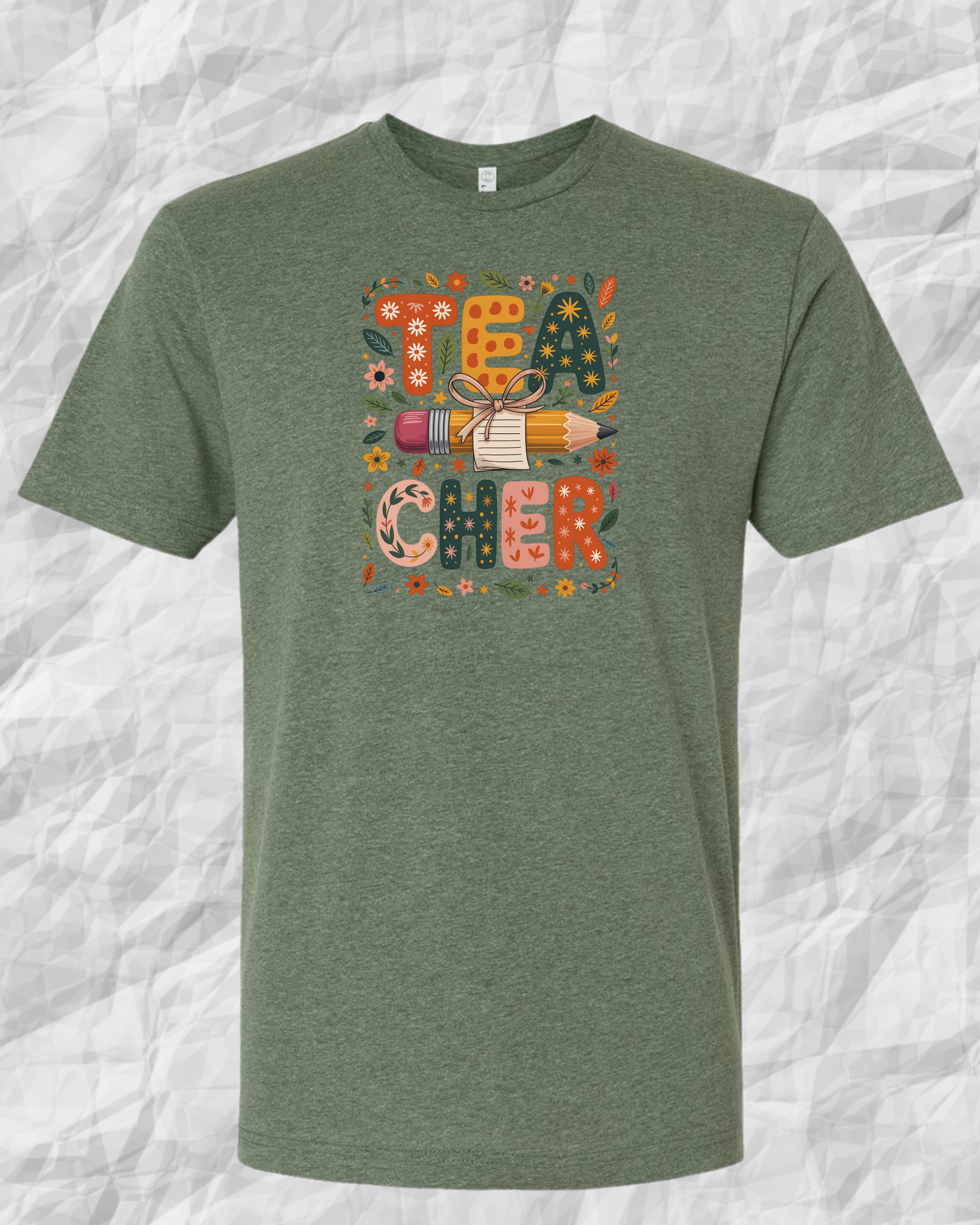 Teach Cheer Floral Teacher T-Shirt