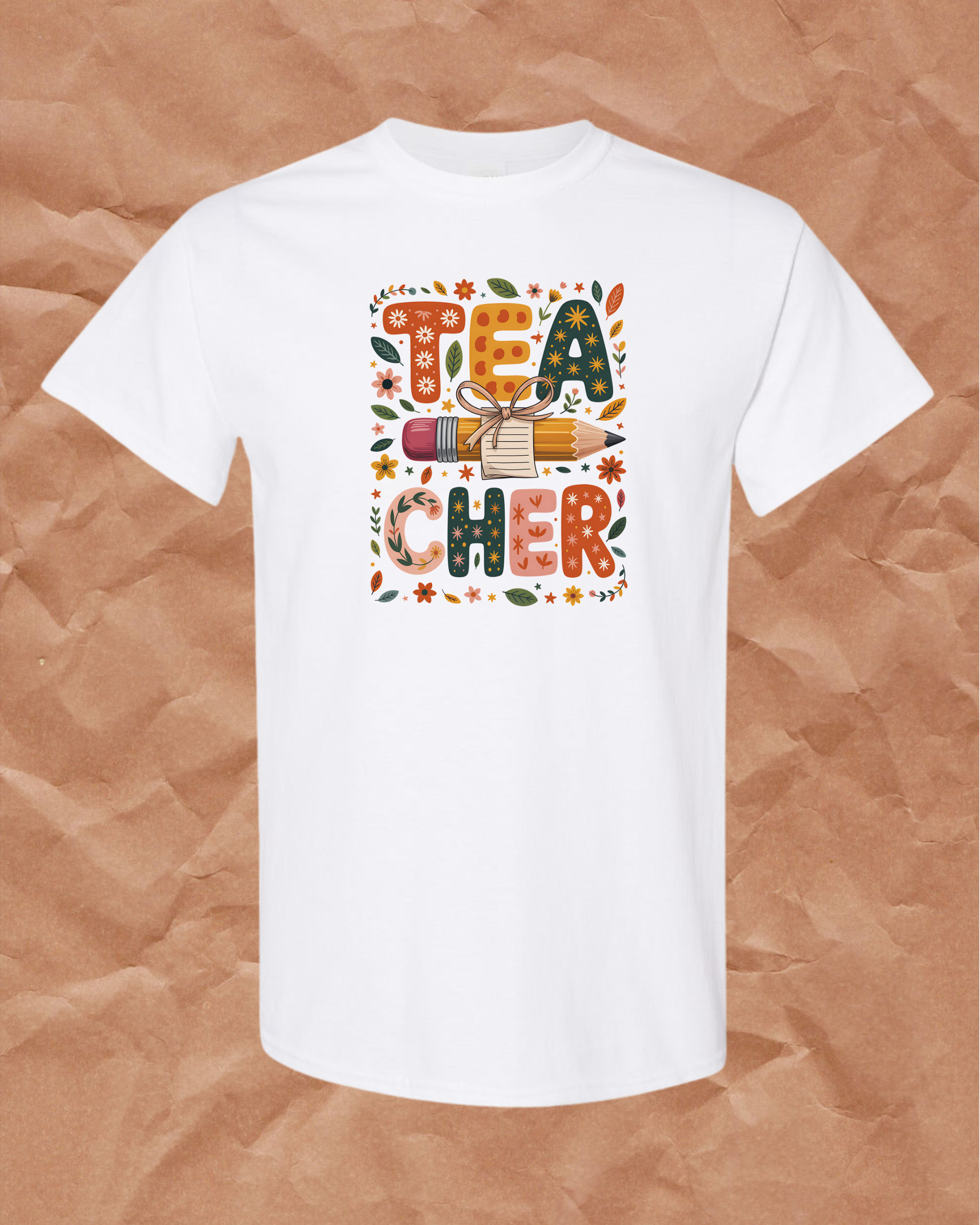 Teach Cheer Floral Teacher T-Shirt