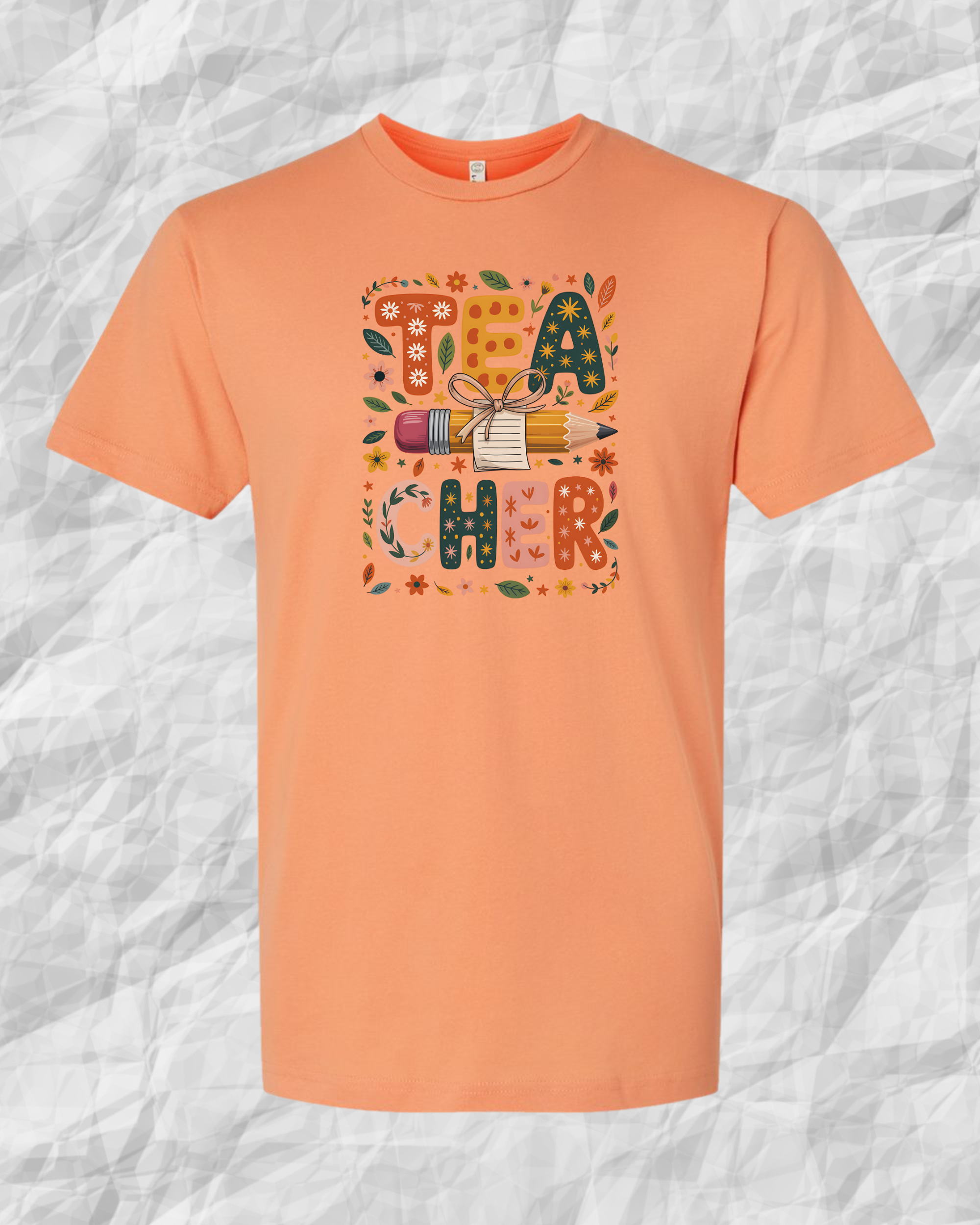 Teach Cheer Floral Teacher T-Shirt