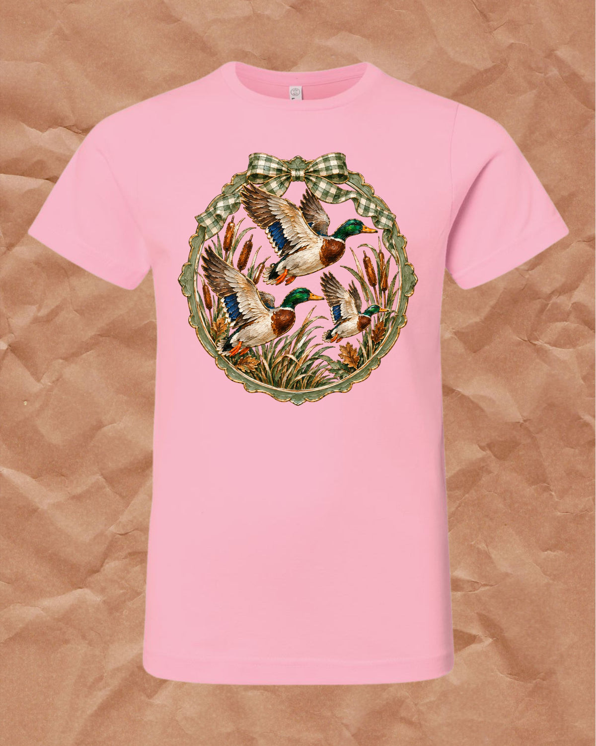 Mallards & Gingham Bow Youth Tee