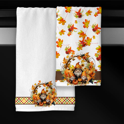 Gnome for Fall Towel Set