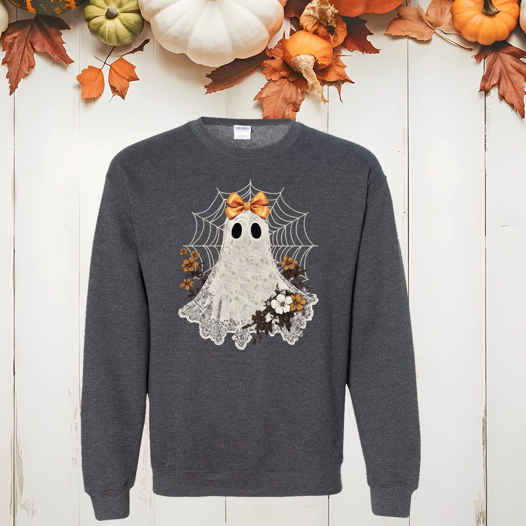 Ghostly Lace & Fall Blooms Crewneck TKB Custom Design