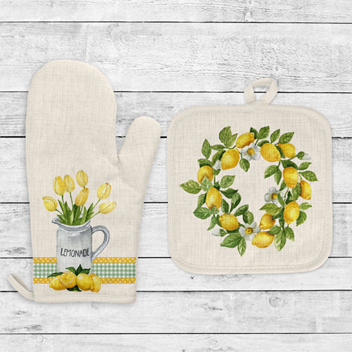 Mod Lemon Oven Mitt Set